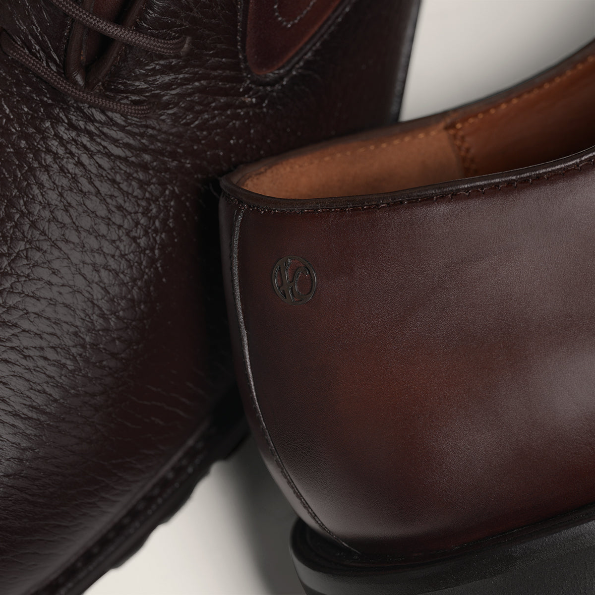 Zapato de vestir tipo Oxford en piel genuina de venado