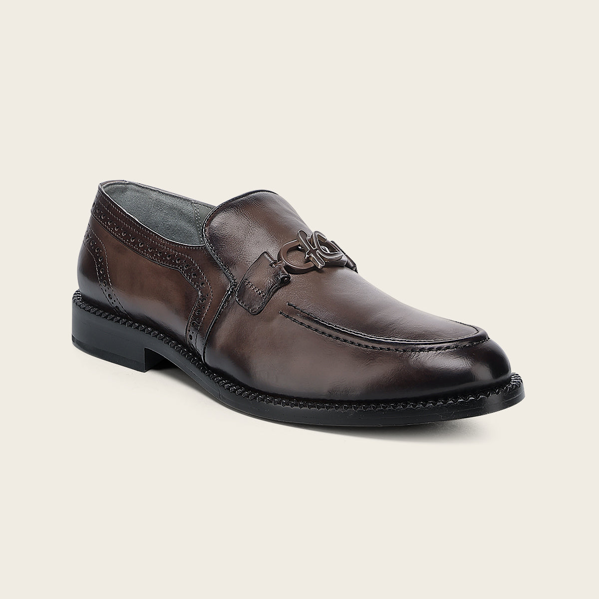 Mocasín slip on para caballero en piel de becerro