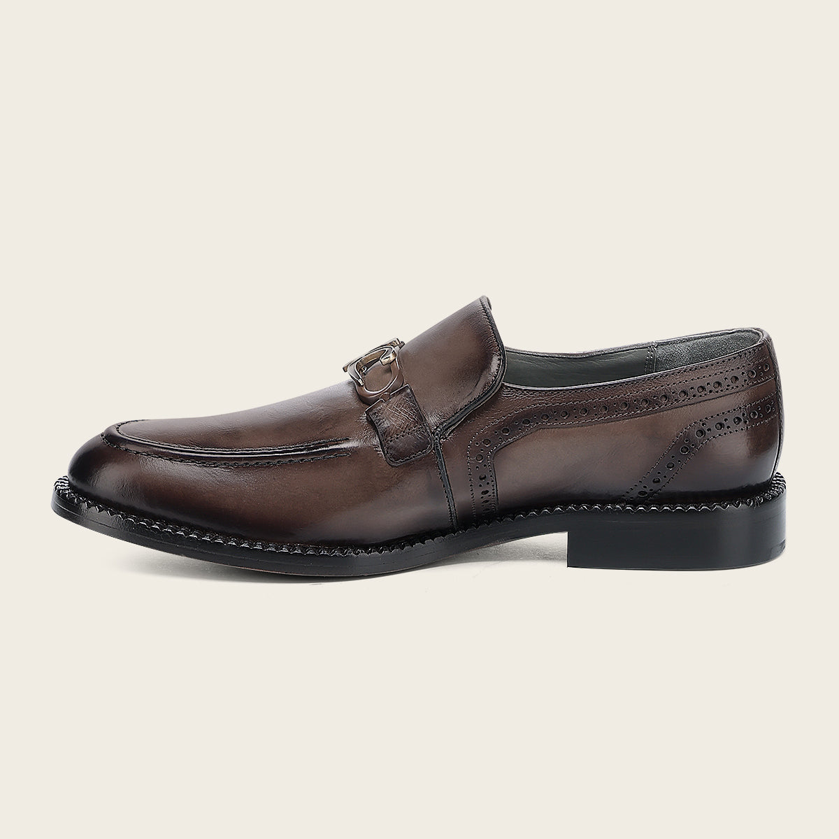 Mocasín slip on para caballero en piel de becerro