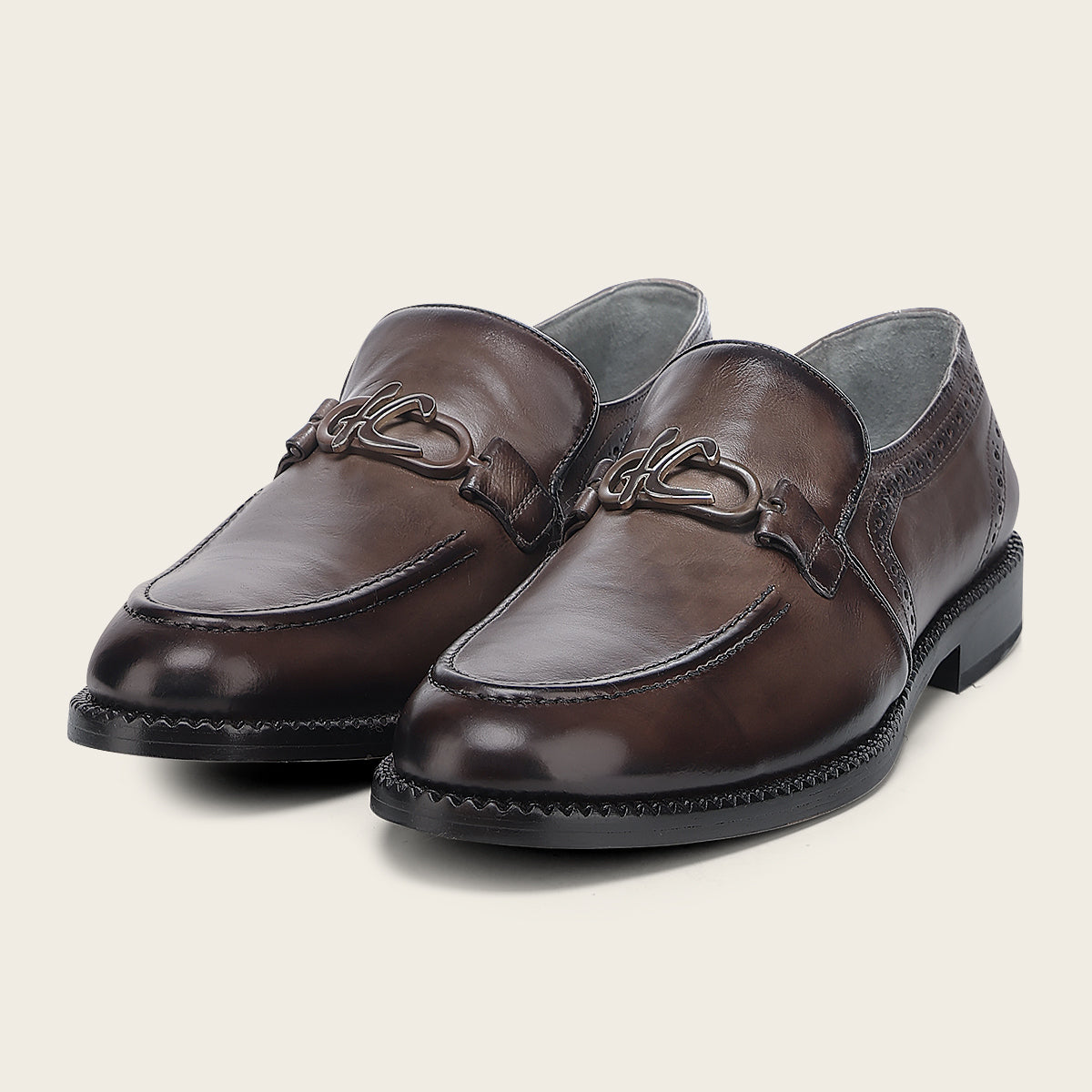 Mocasín slip on para caballero en piel de becerro
