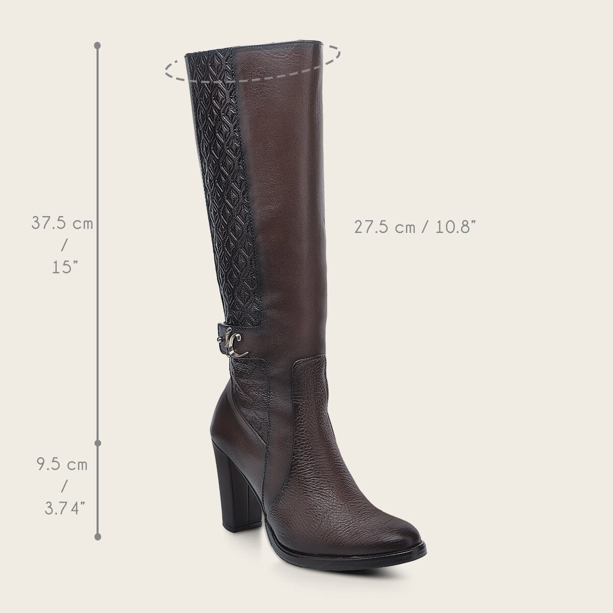 Bota de vestir en piel genuina de venado para dama