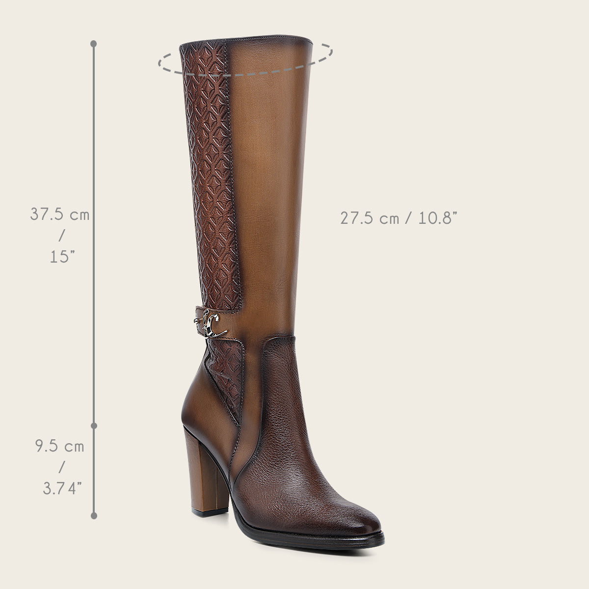 Bota de vestir en piel genuina de venado para dama