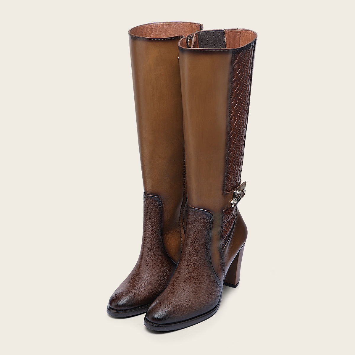 Bota de vestir en piel genuina de venado para dama