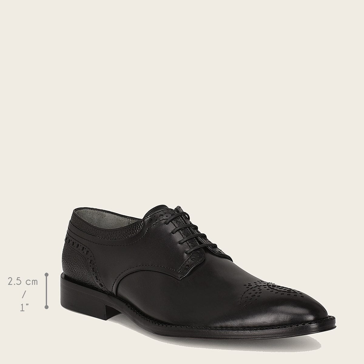 Zapato de vestir tipo derby en piel genuina de bovino