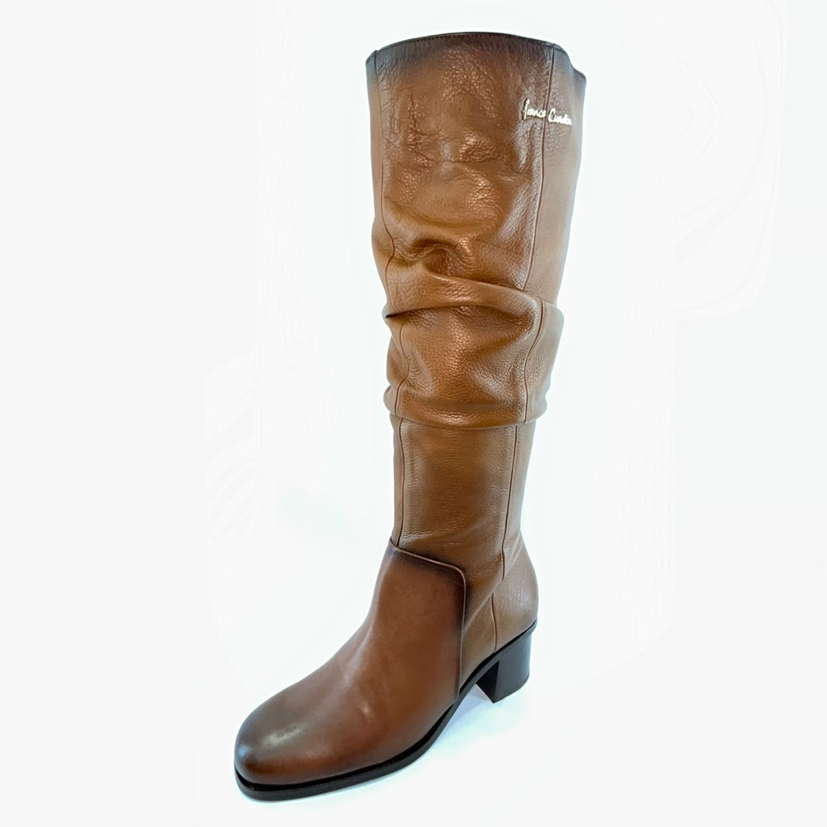 Bota alta de vestir en piel genuina de venado para dama