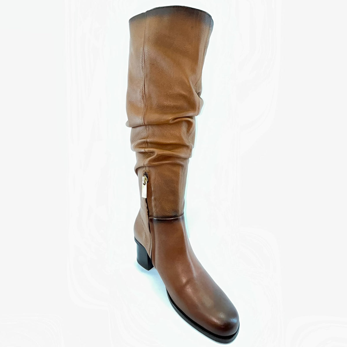 Bota alta de vestir en piel genuina de venado para dama