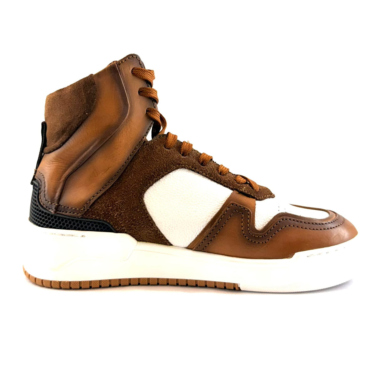 Sneakers tipo botin para caballero en piel genuina de bovino