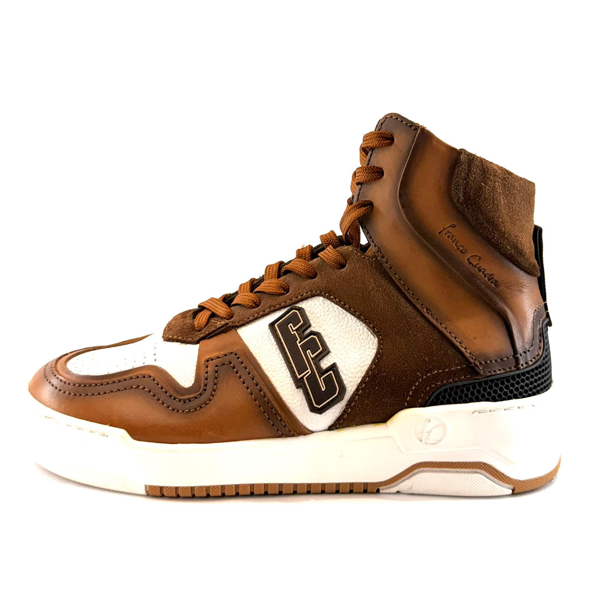 Sneakers tipo botin para caballero en piel genuina de bovino