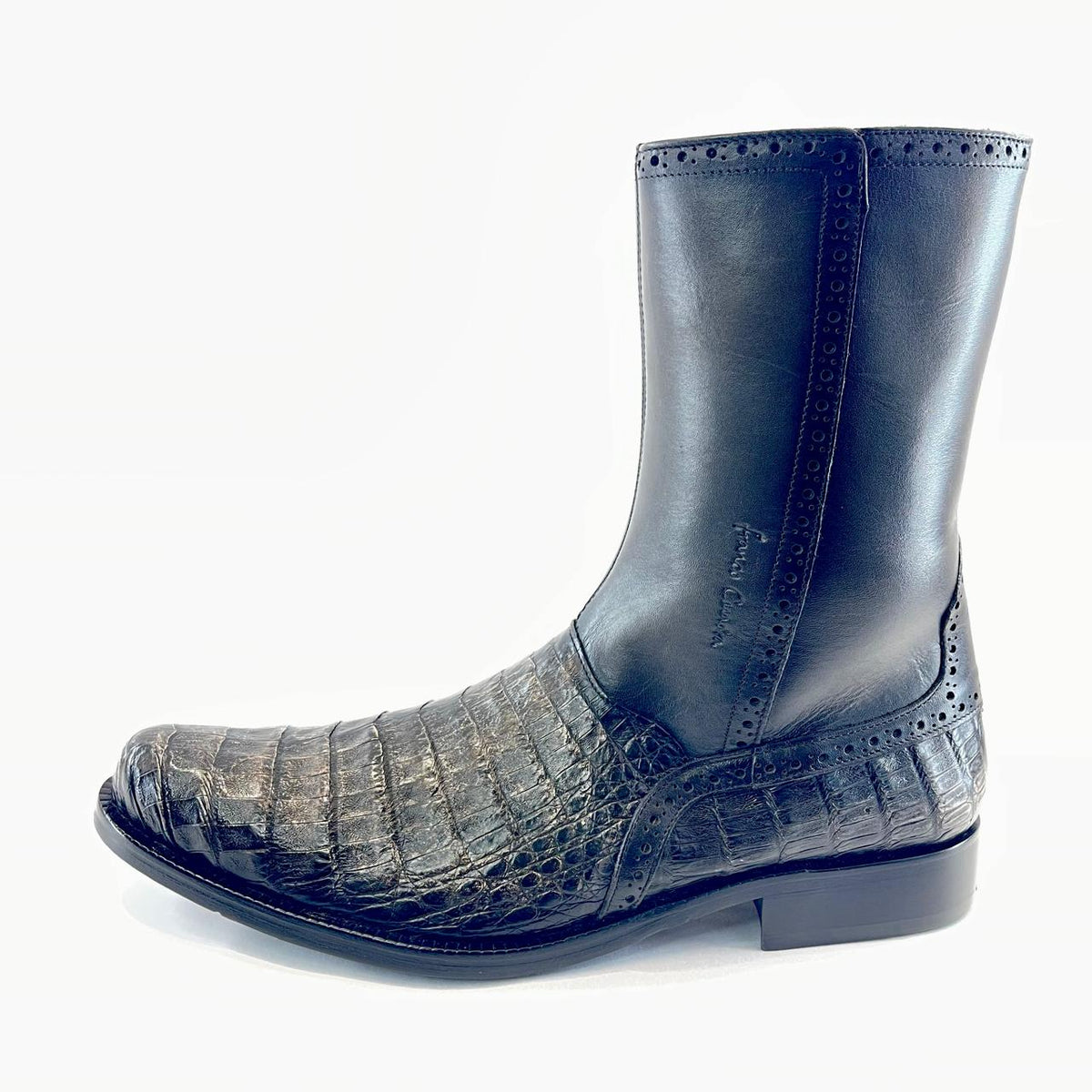 Botin de vestir en piel genuina de caimán