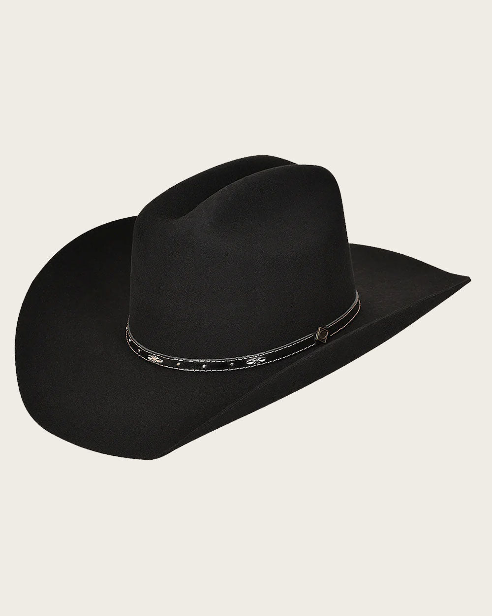 Sombrero vaquero Monterrey negro de lana merino 100 % premium