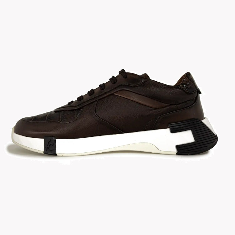Tenis para caballero en piel genuina de alligator