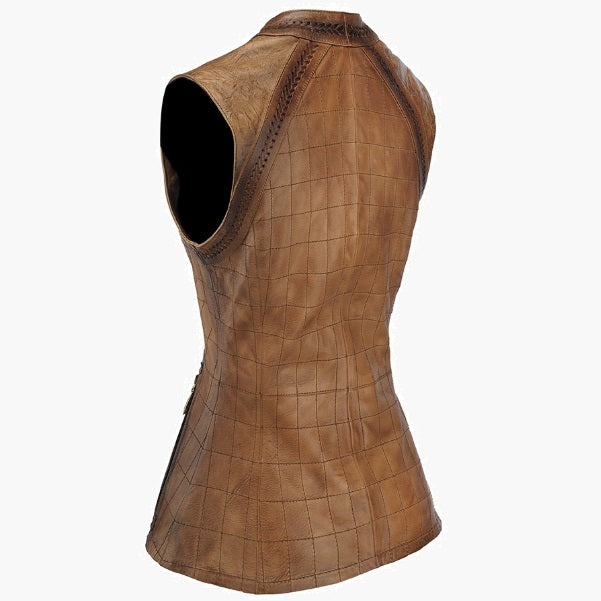 Chaleco para dama en piel de ovino.