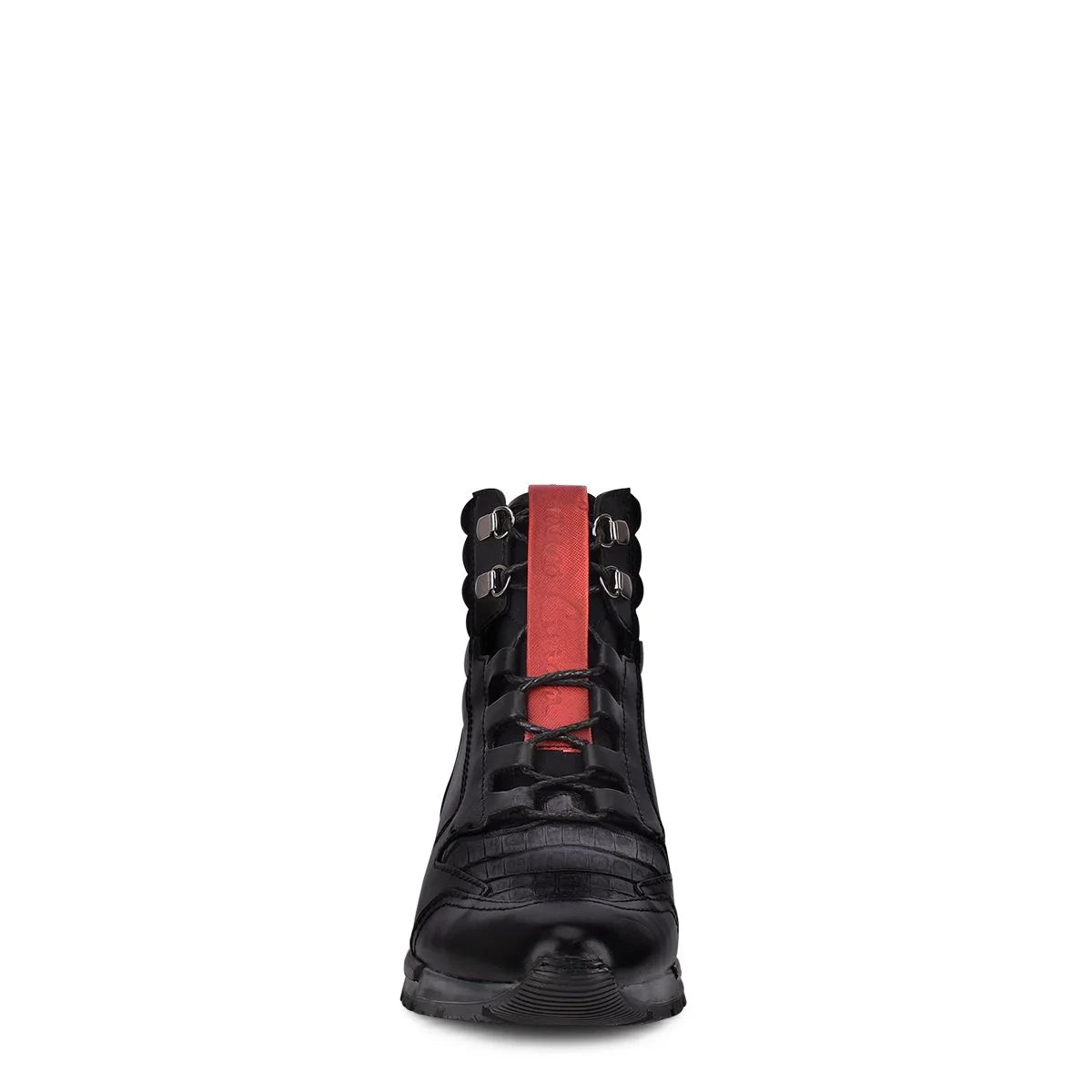 Snicker botin de piel genuina de caiman color negro