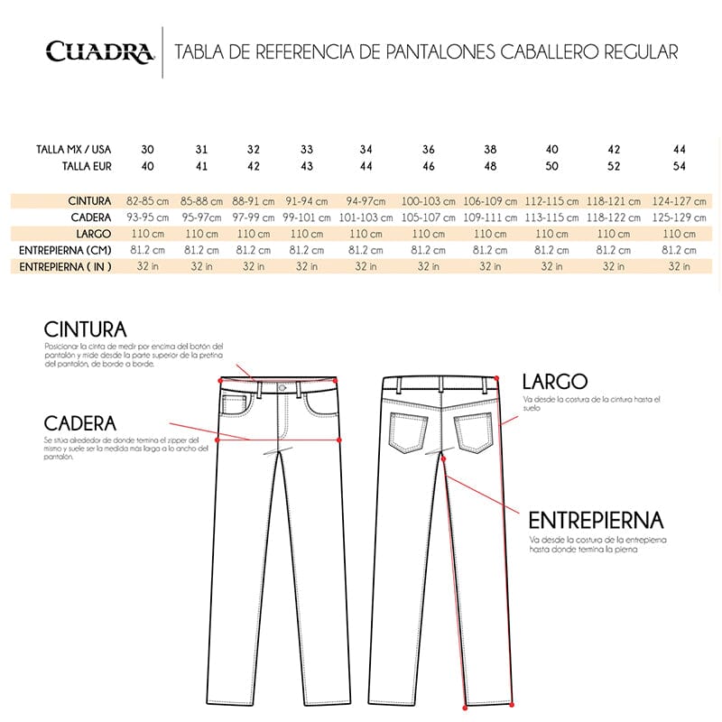 Jeans Cuadra para caballero slim fit