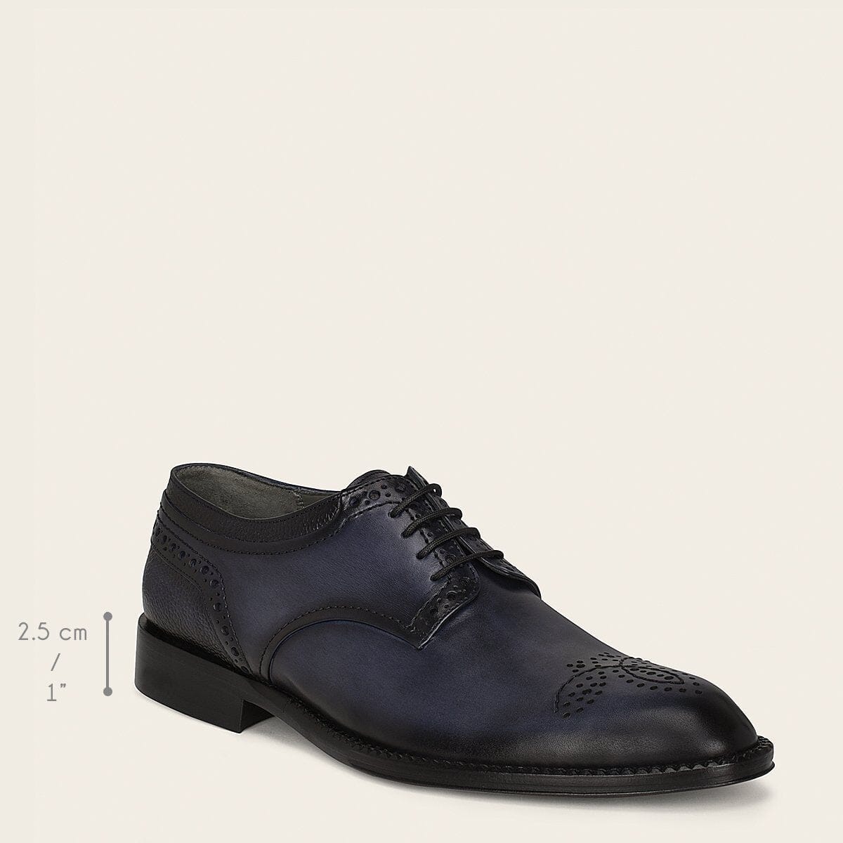Zapato de vestir tipo derby en piel genuina de bovino